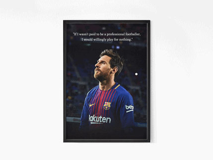 Iconic Lionel Messi Inspirational Quote Wall Art | Glass Framed Poster ...
