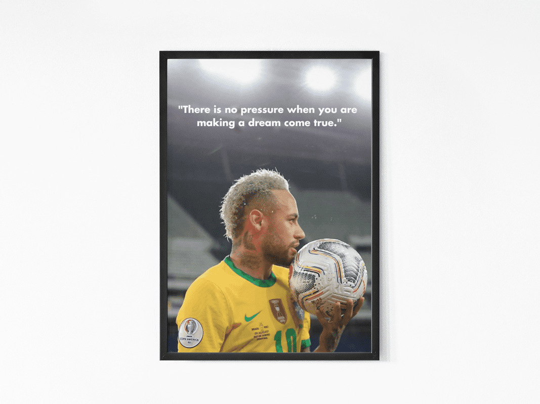 Neymar Motivational Quote Wall art