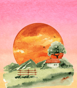 Sunrise painting Wall art