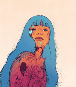 Girl with a Tattoo Wall art