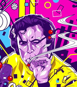 Smoking elon musk wall art
