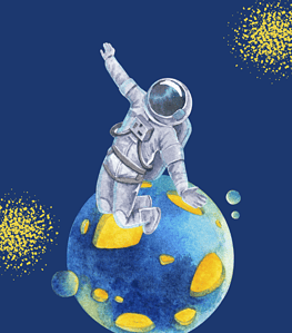 Astronaut in Space Wall Art
