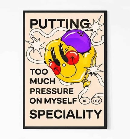 Too Much Pressure Motivational Quote Wall Art2