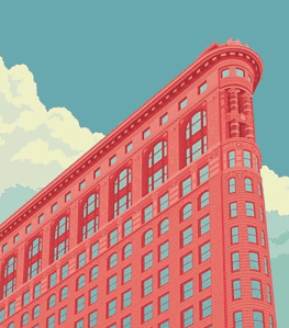 Colorful Modern Building wall Art