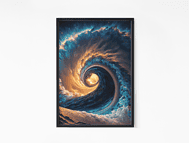 Ocean Wave Swirl wall art mockup