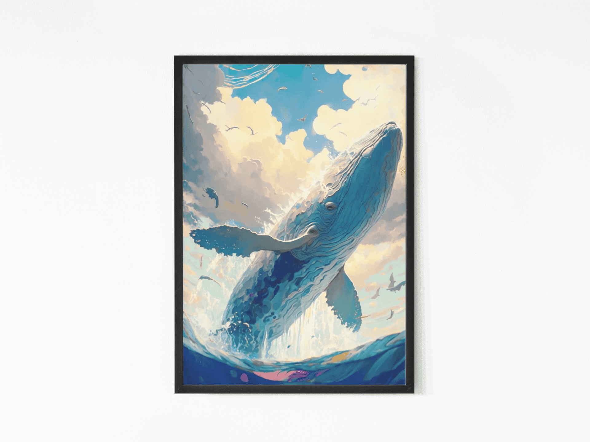 Magnificent whale Wall Art mockup