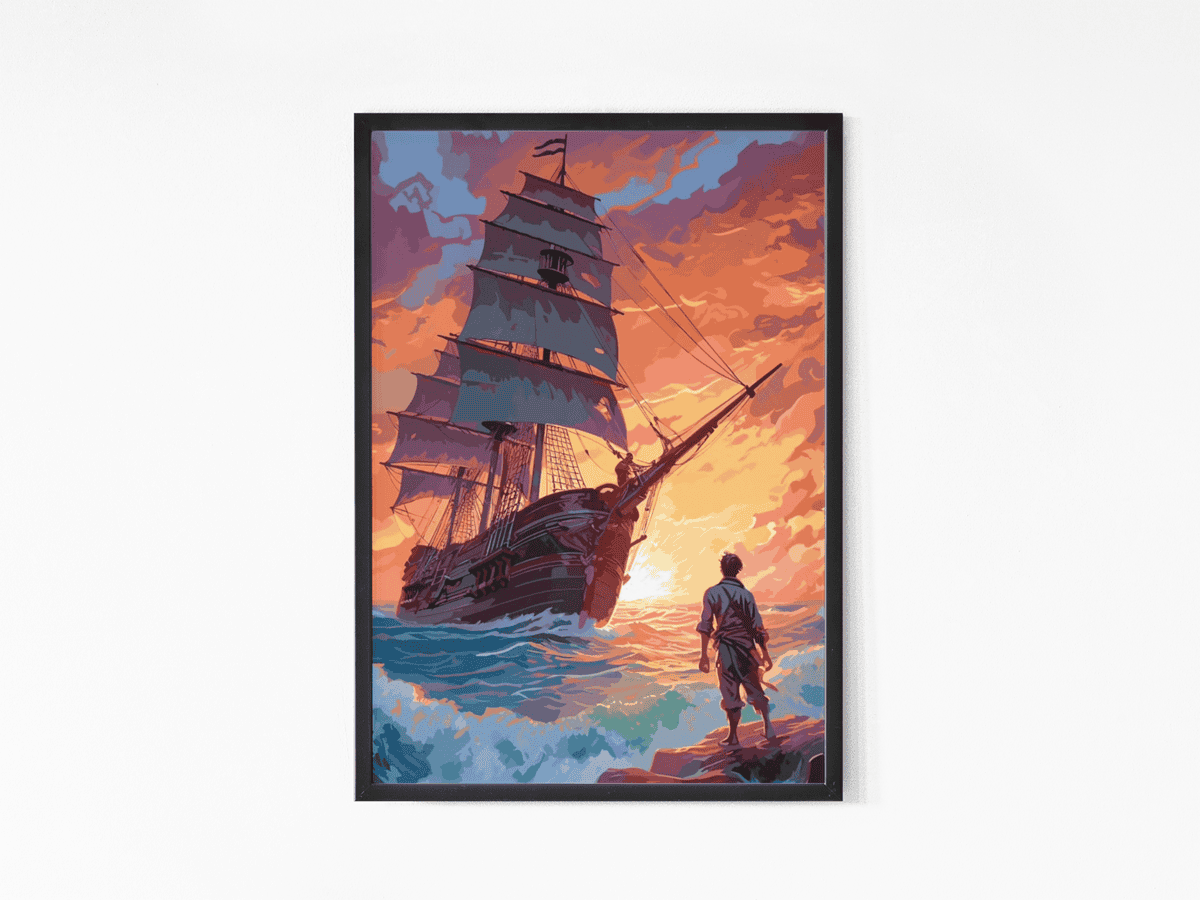 Sailor and his ship wall art