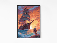Sailor and his ship wall art