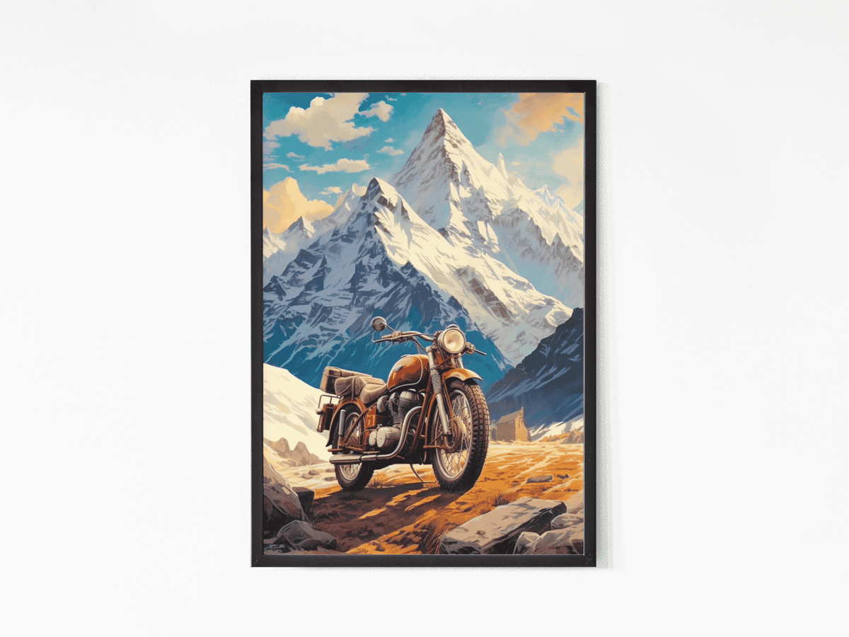 Vintage Motorcycle Adventure Wall Art 1