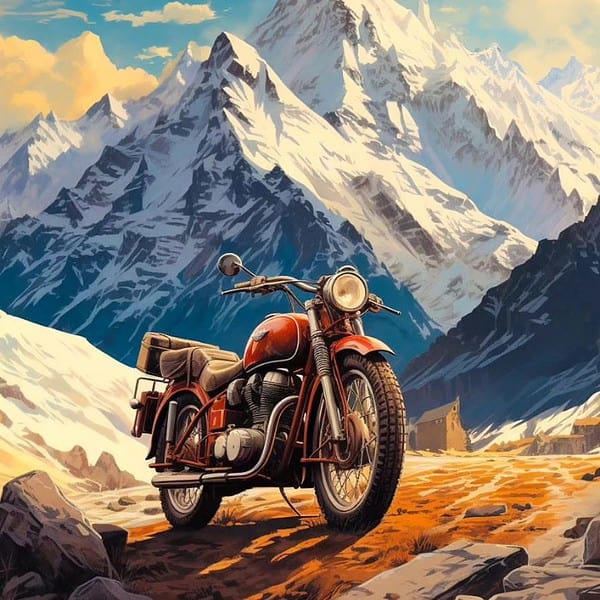 Vintage Motorcycle Adventure Wall Art