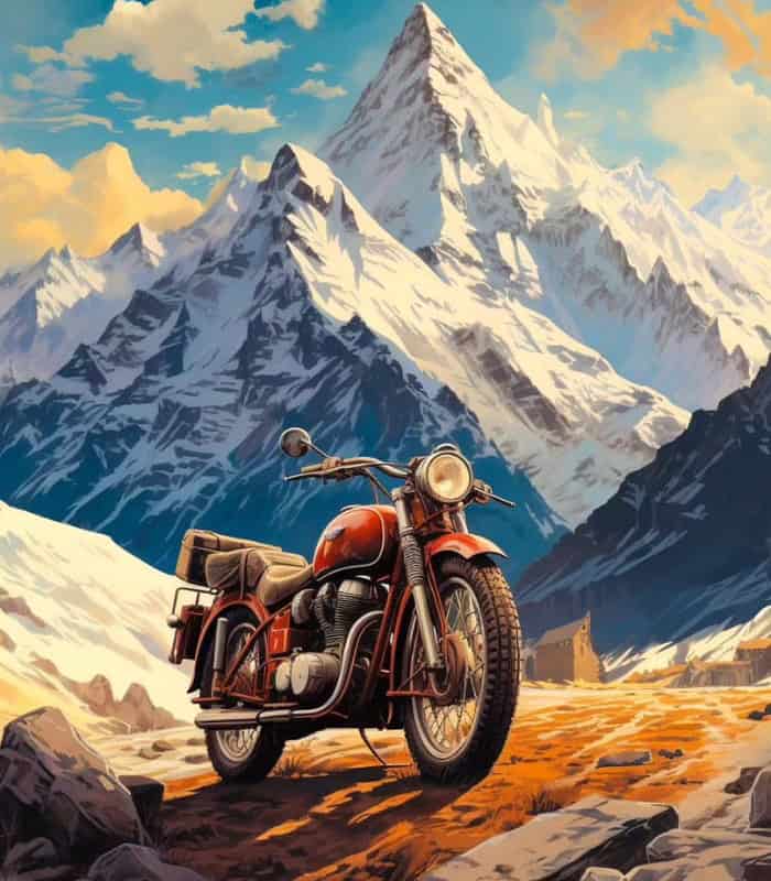 Vintage Motorcycle Adventure Wall Art