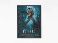 Aliens movie wall art poster mockup