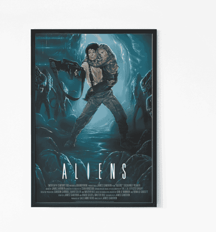 Aliens movie wall art poster mockup