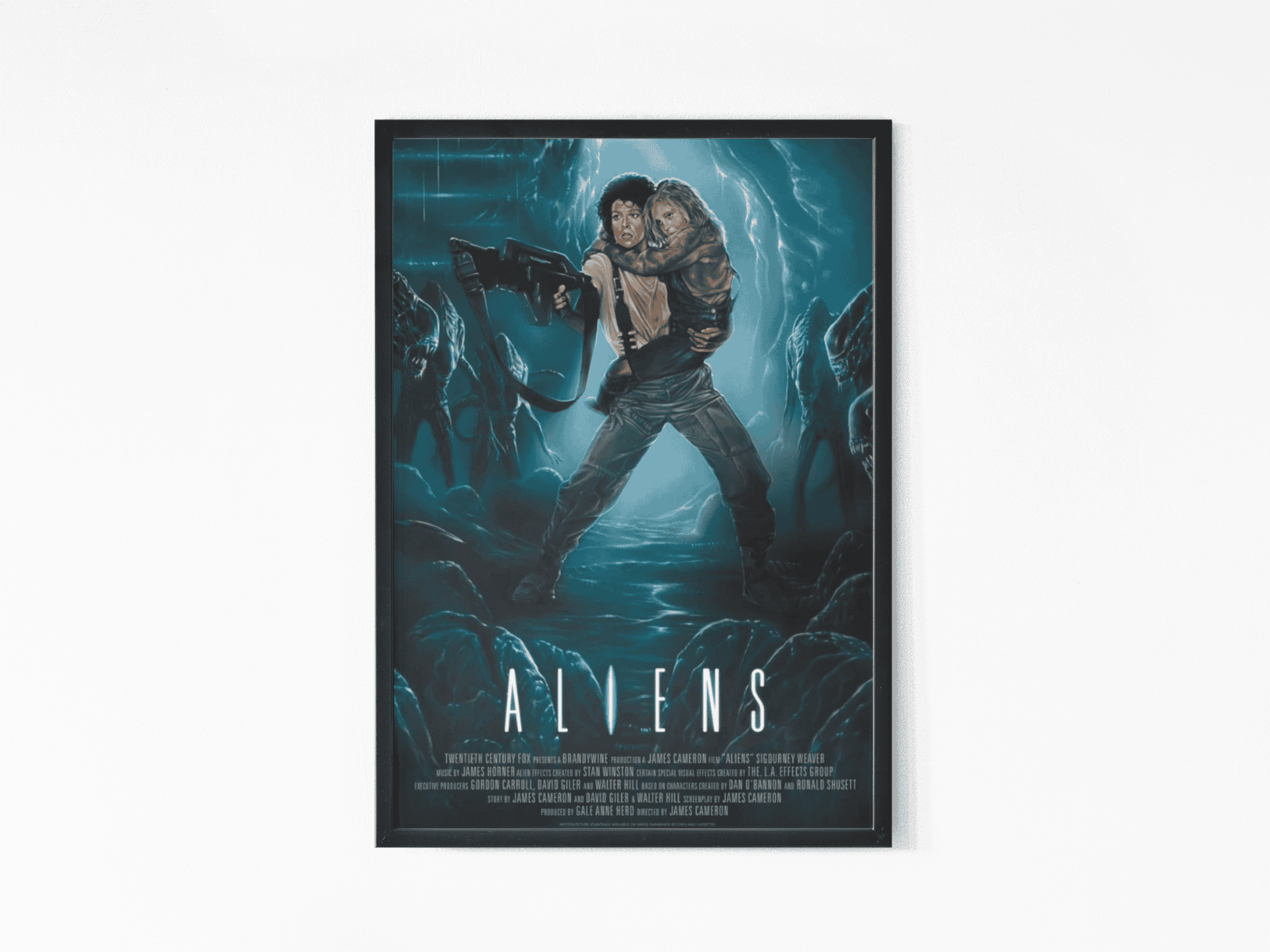 Aliens movie wall art poster mockup