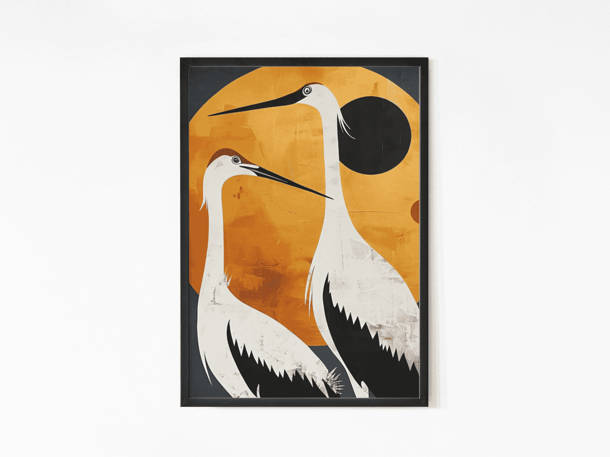 Japanese crane Wall art