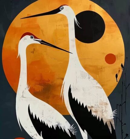 Japanese crane Wall art