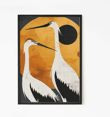 Japanese crane Wall art