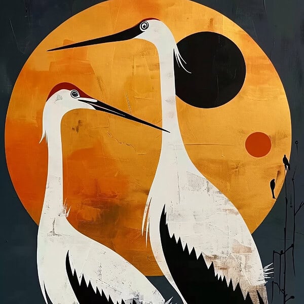 Japanese crane Wall art