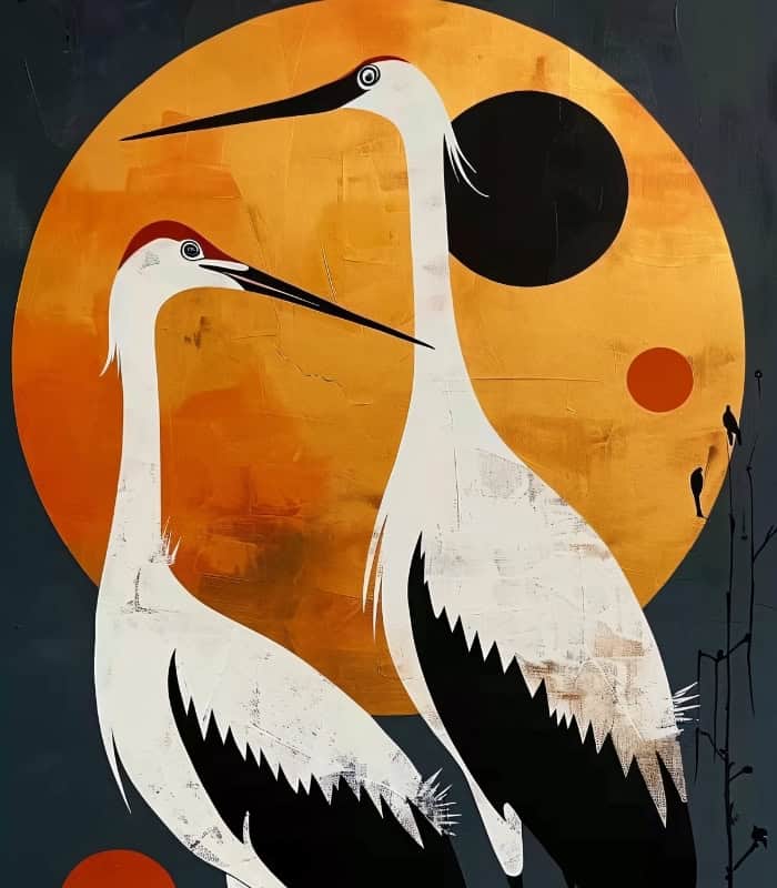 Japanese crane Wall art