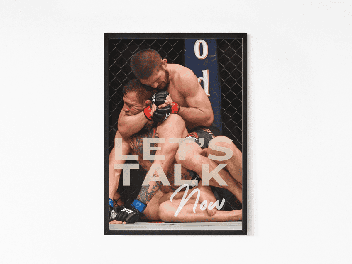 Khabib lets talk now poster