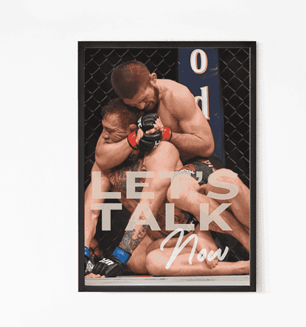 Khabib lets talk now poster