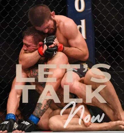 Khabib lets talk now poster