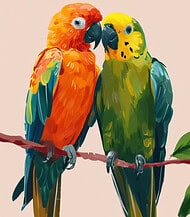 Scenic Love Parrots wall art