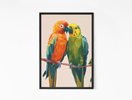 Scenic Love Parrots wall art