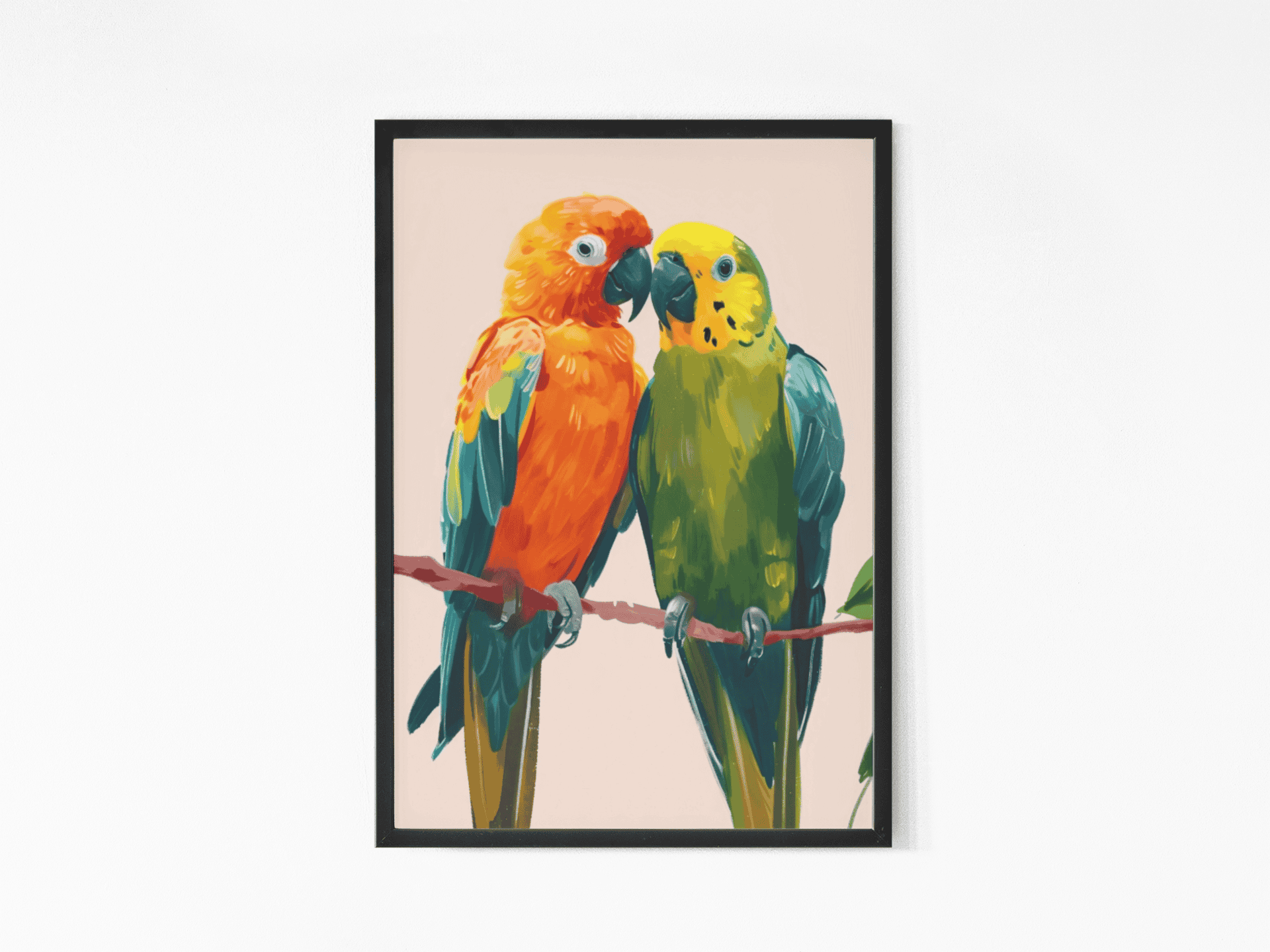 Scenic Love Parrots wall art