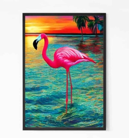 Sunset Flamingo Wall Art