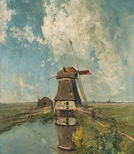 A Windmill on a Polder Waterway wall art