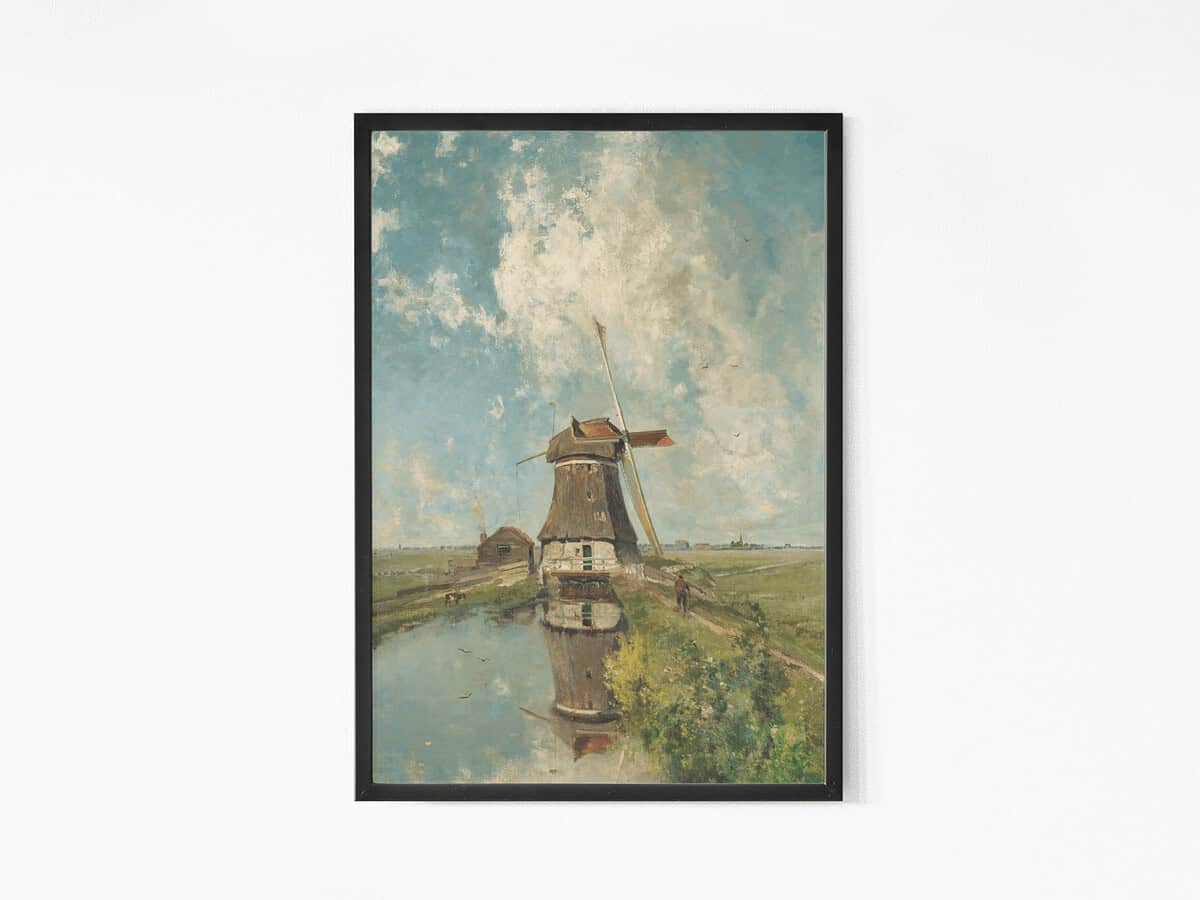 A Windmill on a Polder Waterway wall art