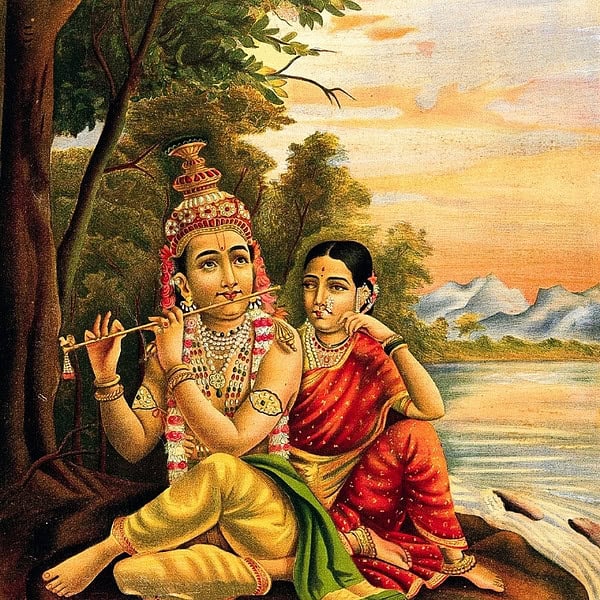 Ānanda Radha Krishna Painting Wall Art