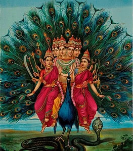 Kartikeya With Valli And Deviyani Wall Art