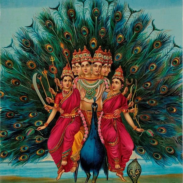 Kartikeya With Valli And Deviyani Wall Art