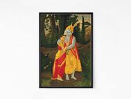 Krishna embracing Radha Wall Art