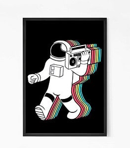 Astronaut with Boombox Wall Art