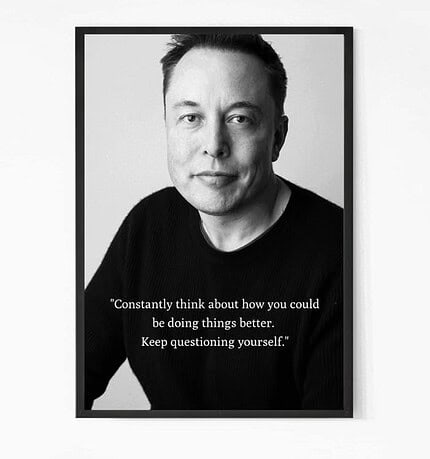 Elon Musk Motivational Quote Wall Art