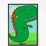 Green T-Rex Wall Art For Kid’s room