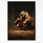 Hercules and the Lion of Nemea Painting Wall Art