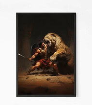 Hercules and the Lion of Nemea Painting Wall Art