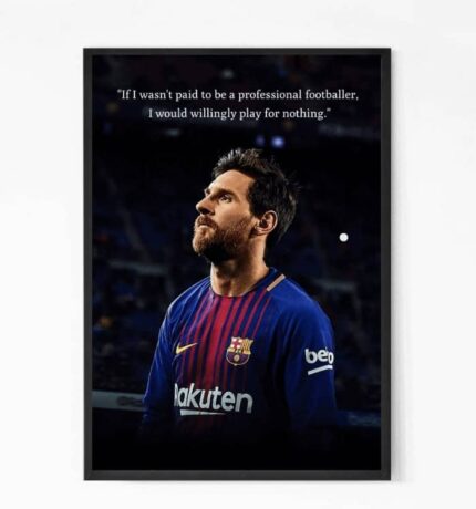 Iconic Lionel Messi Inspirational Quote Wall Art