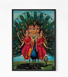 Kartikeya With Valli And Deviyani Wall Art