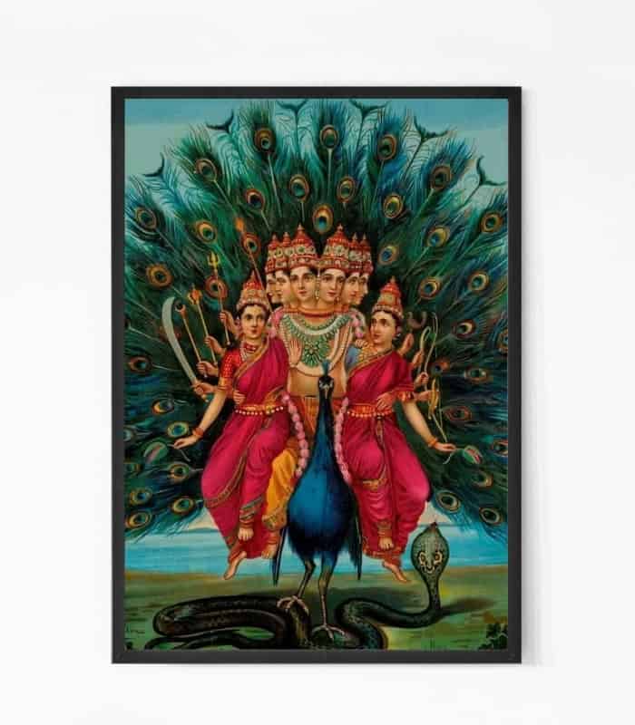 Kartikeya With Valli And Deviyani Wall Art