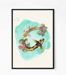 Koi Fish Painting Wall Art