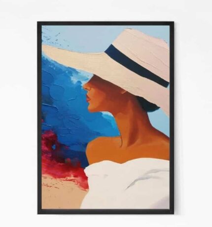 Lady With Hat Painting Wall Art