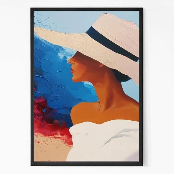 Lady With Hat Painting Wall Art