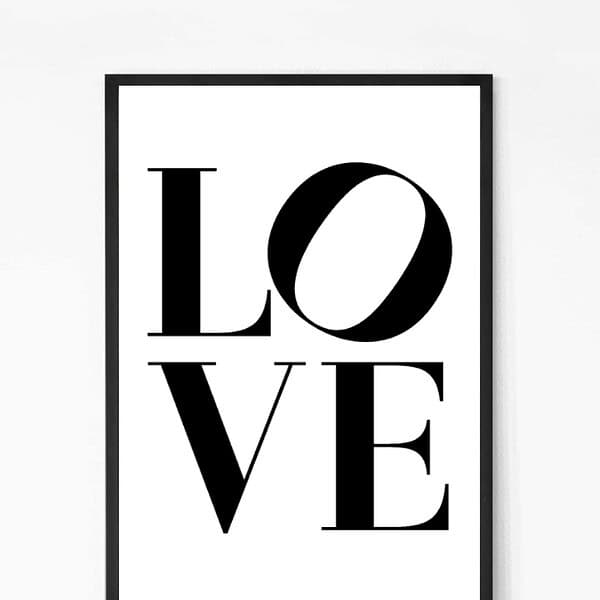 Love Typography Wall Art