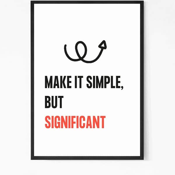 Make It Simple Motivational Quote Wall Art