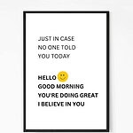 Morning Motivation Quote Wall Art